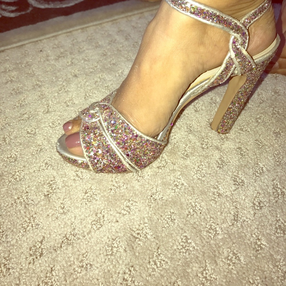 Nine West Rainbow glitter heels