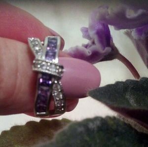 Cross shaped cz zirconia paved setting ring