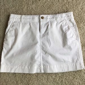 White Khaki Button Skirt