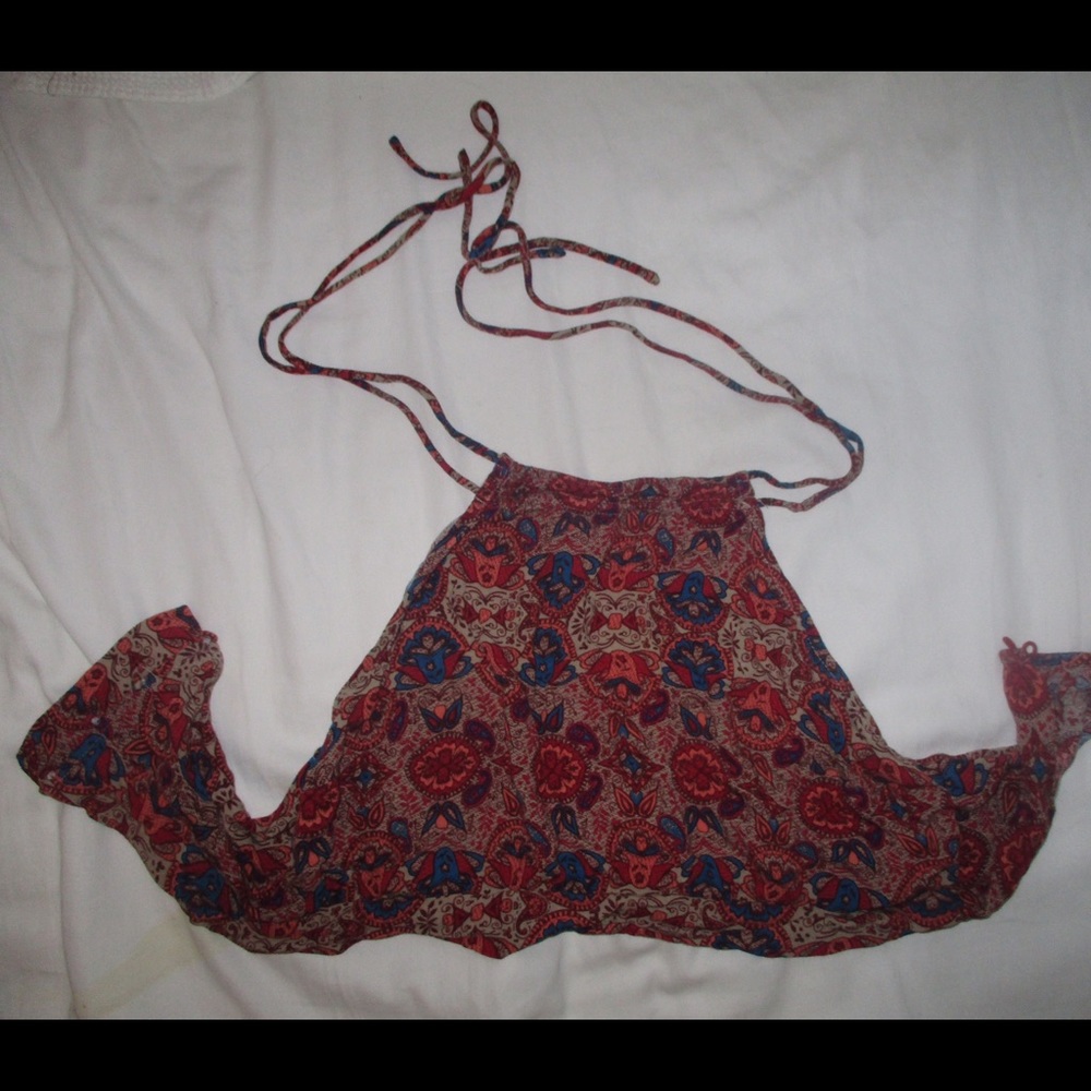 Patterned high neck crop top