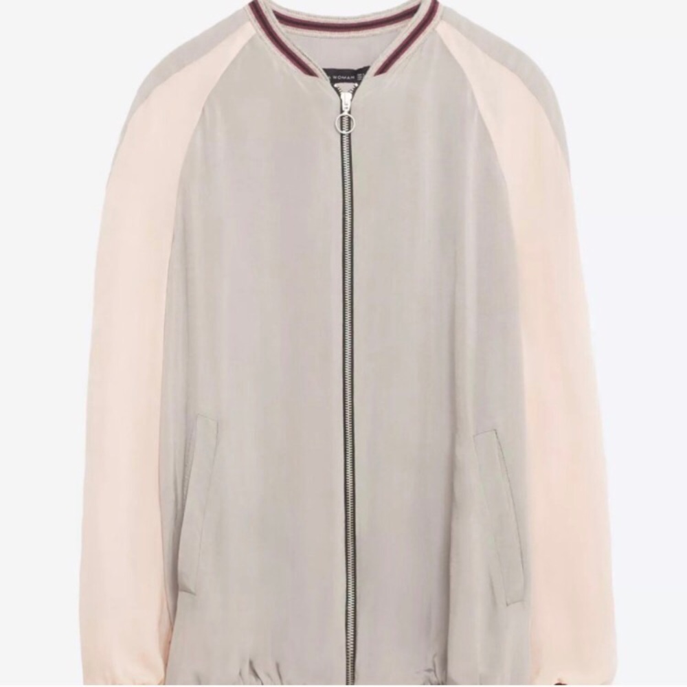 🆕 Zara pink gray two tone bomber jacket - Picture 5 of 6