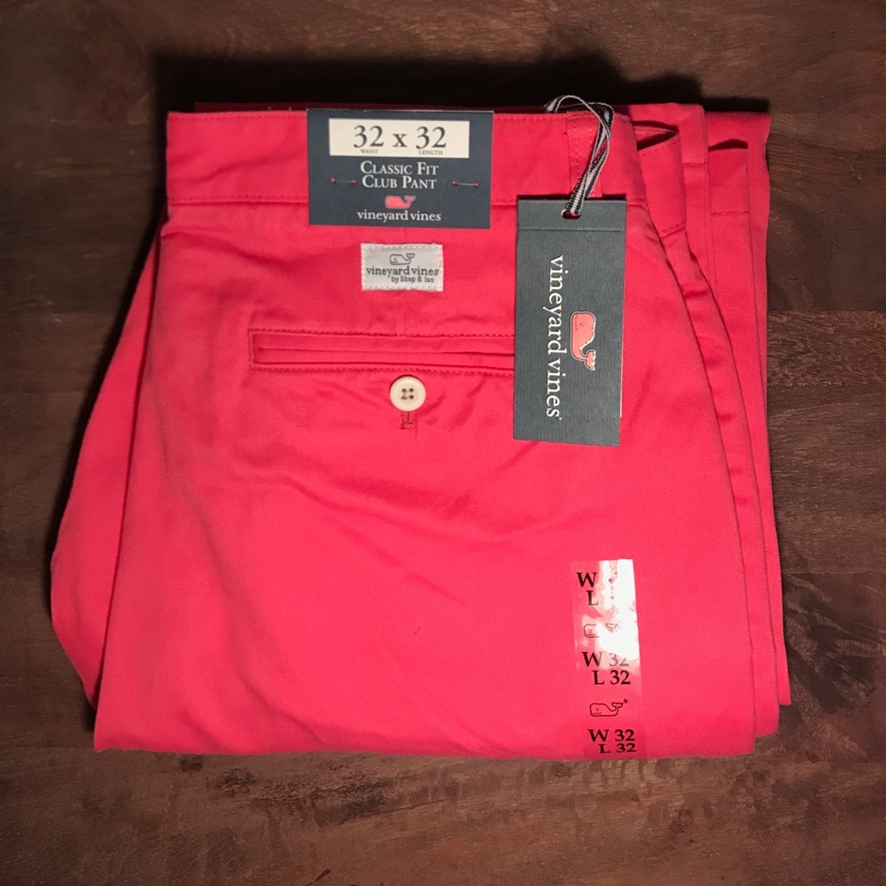Vineyard Vines Jetty Red Solid Club Pants