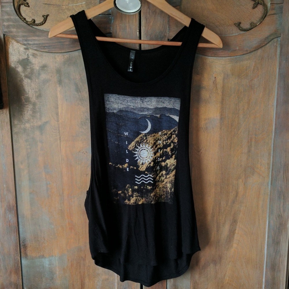 Full Tilt Drop Armhole Flowy Wilderness Tank