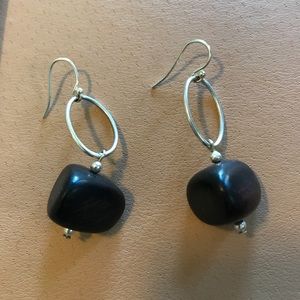 Silpada sterling silver ebony wood earrings