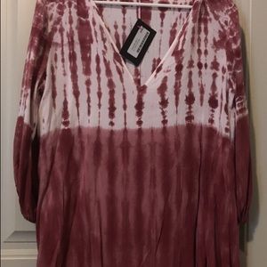 Tie-dye Maroon dress! New!