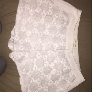 White lace shorts