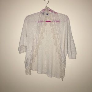 Cream cardigan with lace