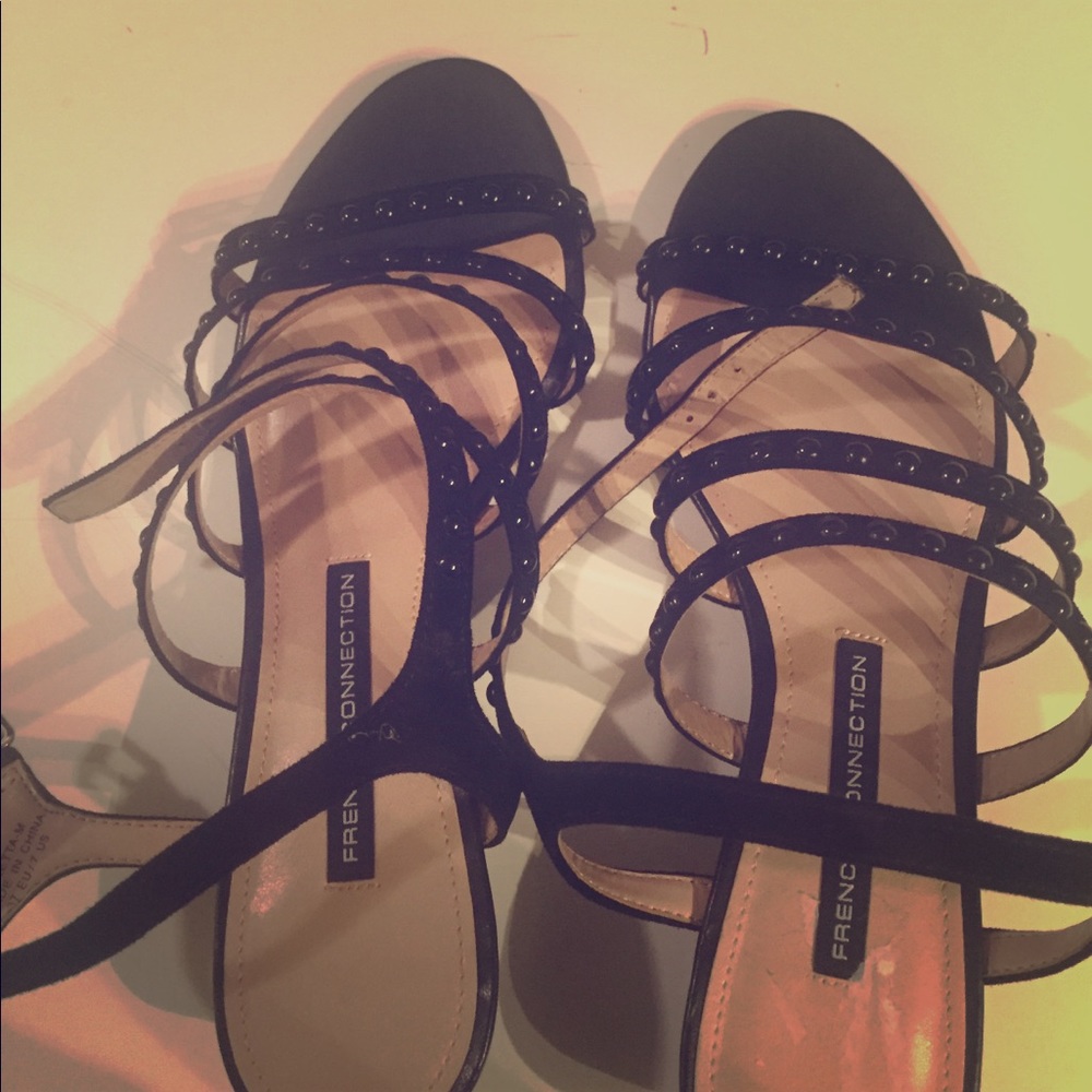 French Connection  wedge strappy sandals.