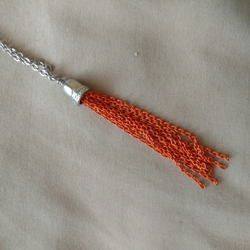 Orange and silver necklace