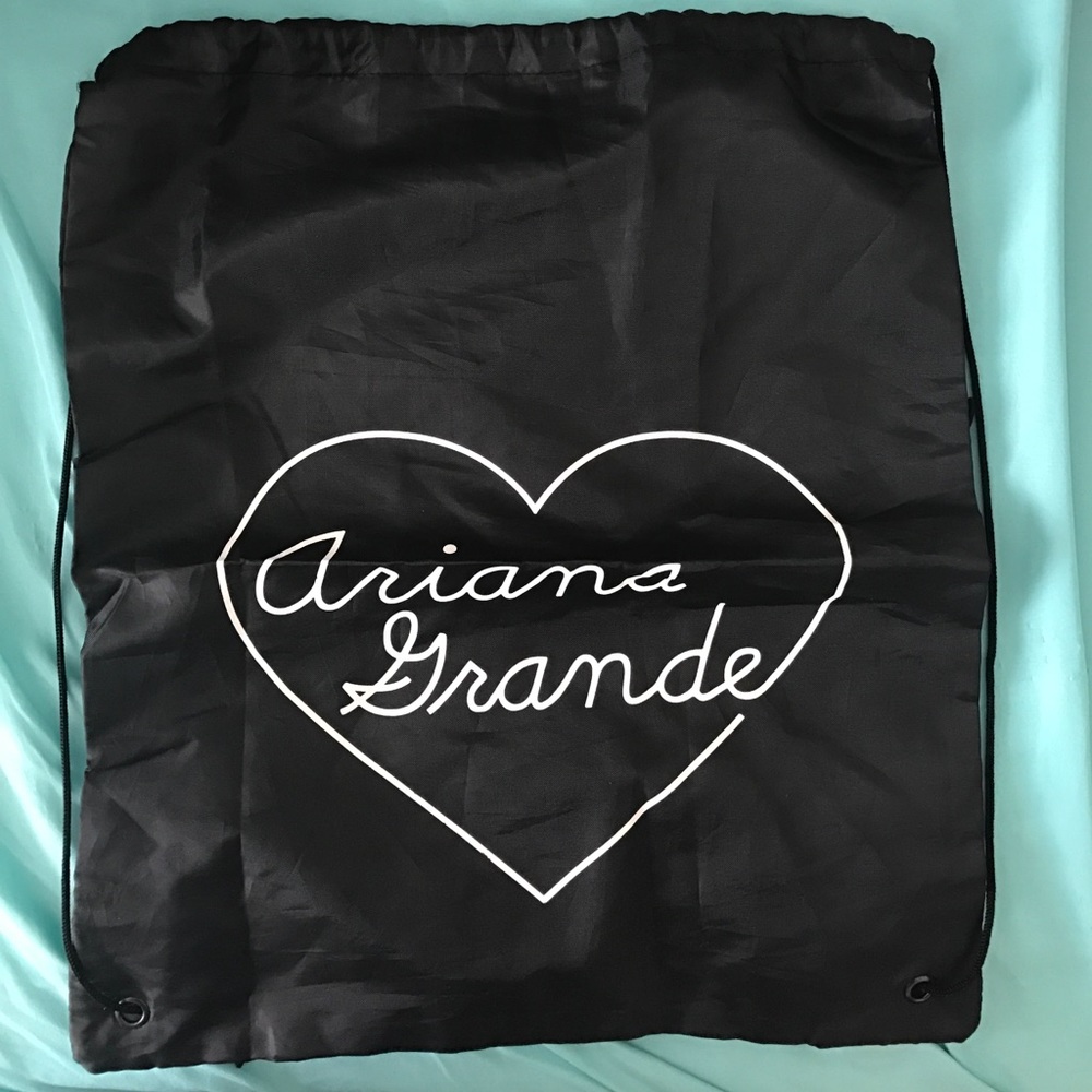 Black Ariana Grande Drawstring Backpack