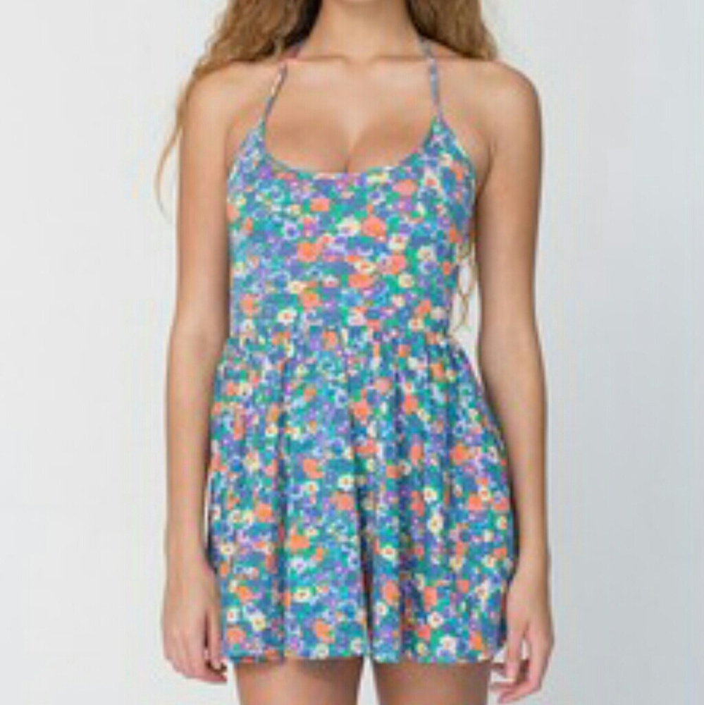 American Apparel floral spandex skater dress
