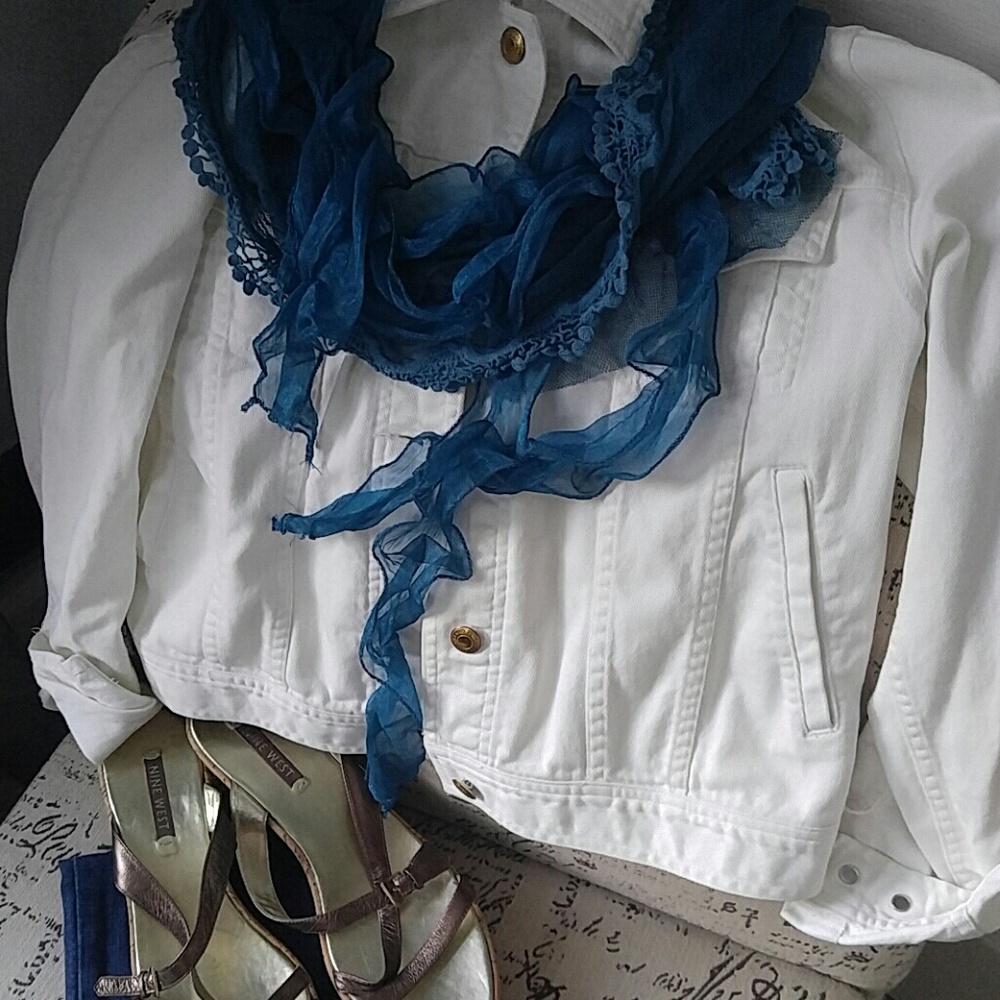 Peacock blue boho scarf