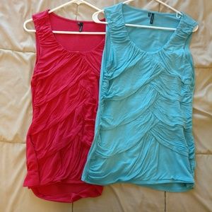 Two rouched tank tops