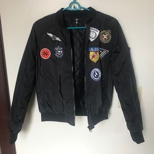 Black Patched Bomber! New, never worn.