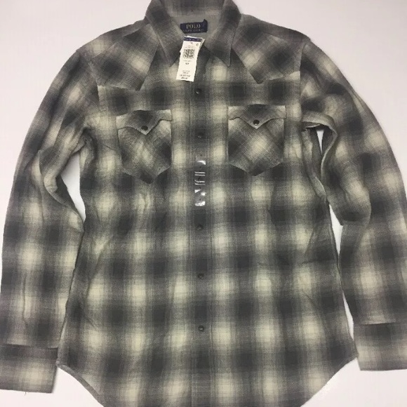 Polo R/Lauren B/Down Small Western Plaid Shirt$198 - Picture 1 of 5