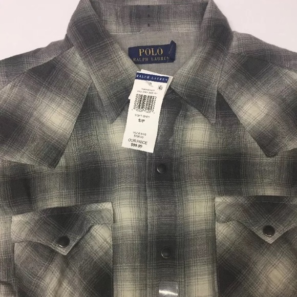 Polo R/Lauren B/Down Small Western Plaid Shirt$198 - Picture 5 of 5