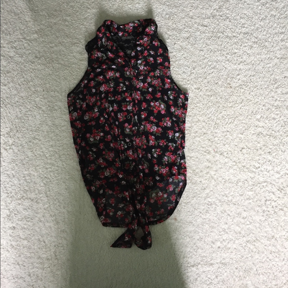 Floral Button Up Tank Top