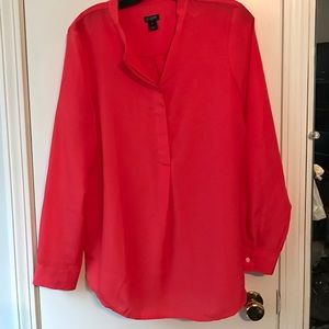 J. Crew long sleeve bright pink blouse