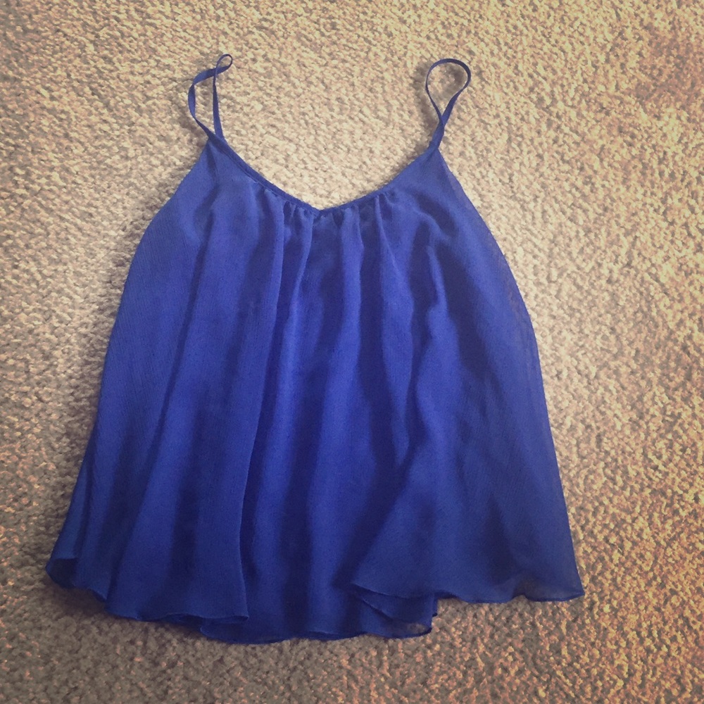 🔴🌟 Express -  Blue Chiffon tank spaghetti top