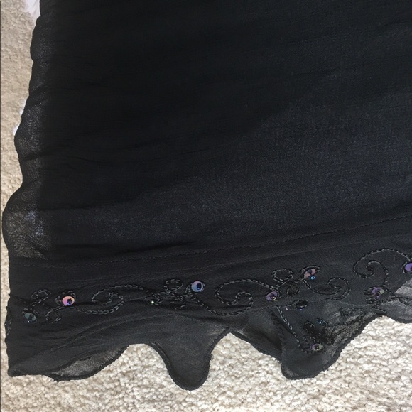 Black chiffon-like bathing suit wrap. - Picture 2 of 2