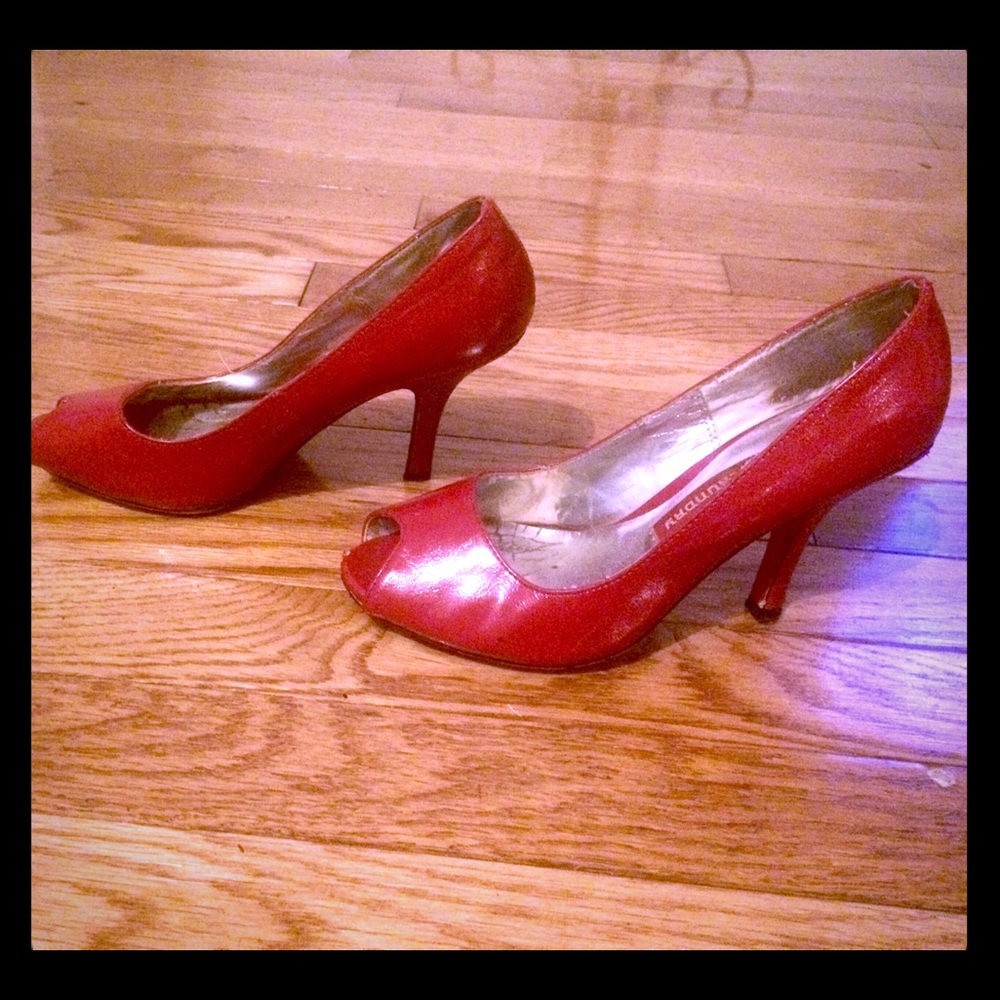 Sexy Red Peeptoe Pumps