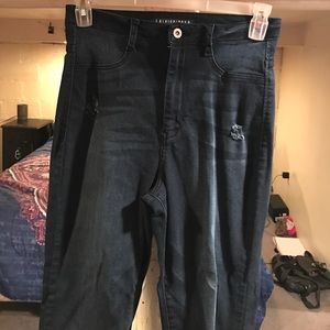 distressed high waisted skinny jeans