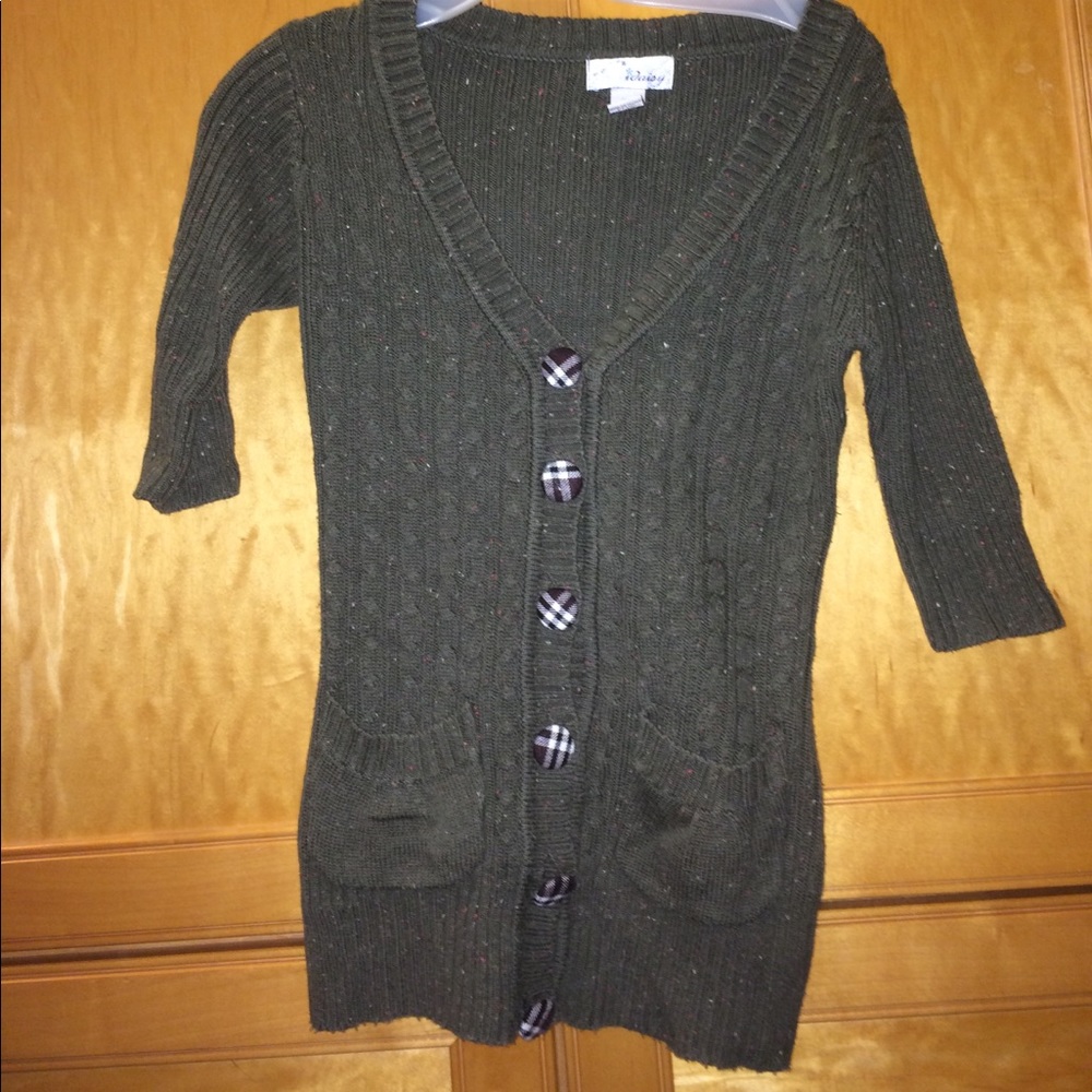 Green cardigan