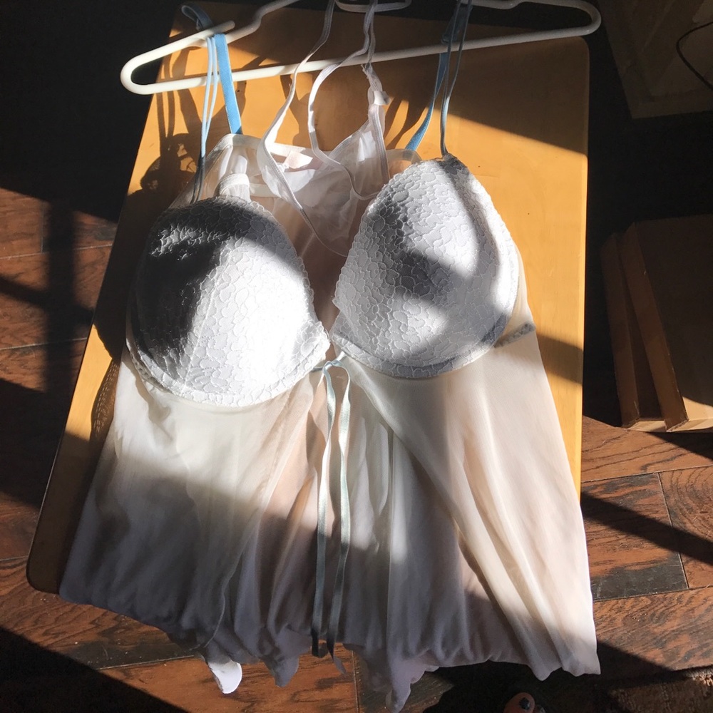 Baby doll sheer pjs with matching thong