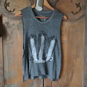 Chaser Three-Headed Cobra Muscle Tank Gray
