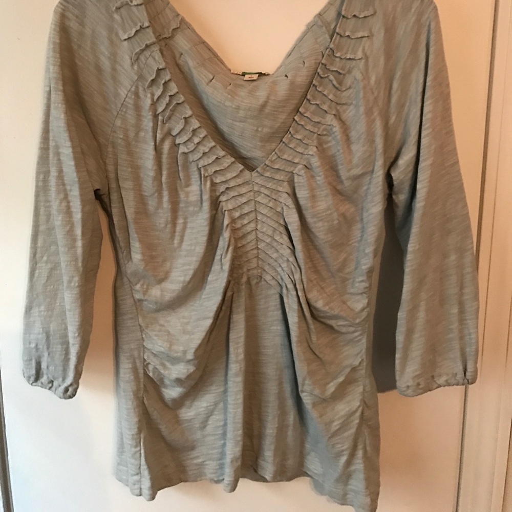 {anthro} cotton grey soft blouse