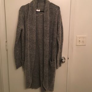 Gray long cardigan