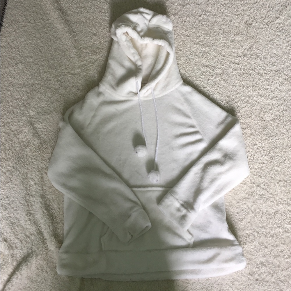 White soft hooded sweatshirt