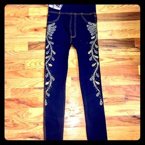 NWT Rhinestone covered dark blue Jeggings