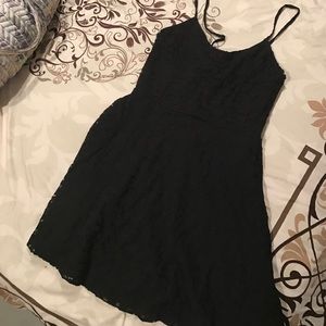 Lace black mini dress