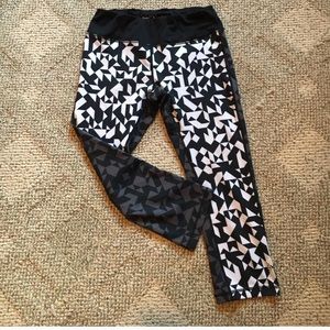 Reebok Black and white running capris