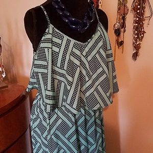 Sage geo maxi dress
