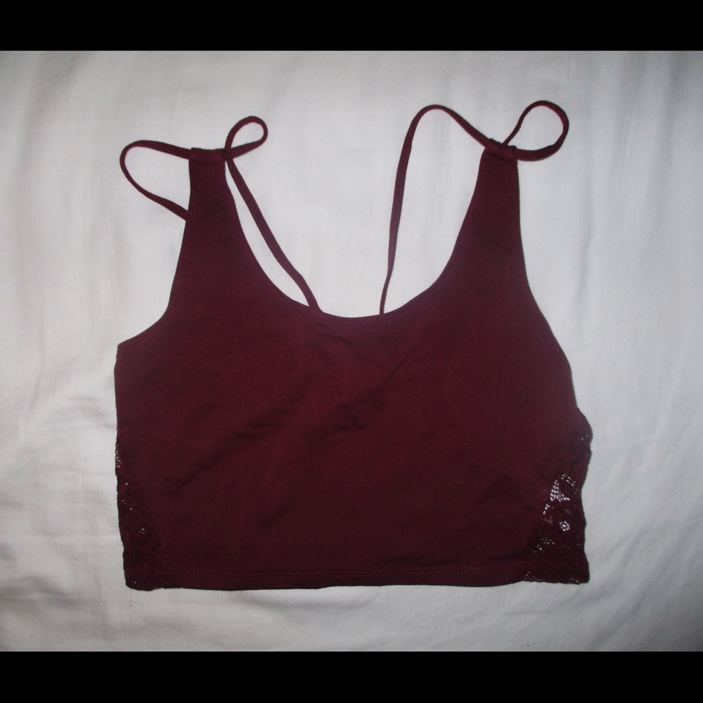 American eagle outfitters burgundy crop top