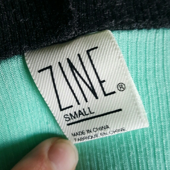 Zine Anderson Mint & Charcoal Hooded Henley Shirt - Picture 3 of 7