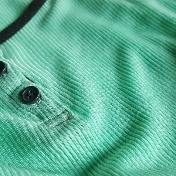 Zine Anderson Mint & Charcoal Hooded Henley Shirt - Picture 5 of 7