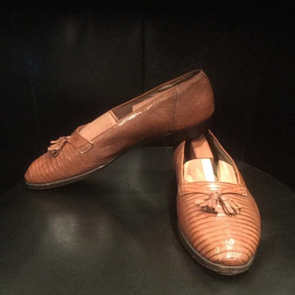 Burn Orange Lizard Loafers