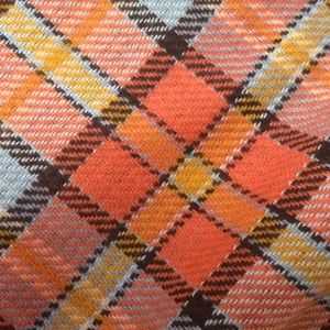 New orange/brown/blue plaid blanket scarf
