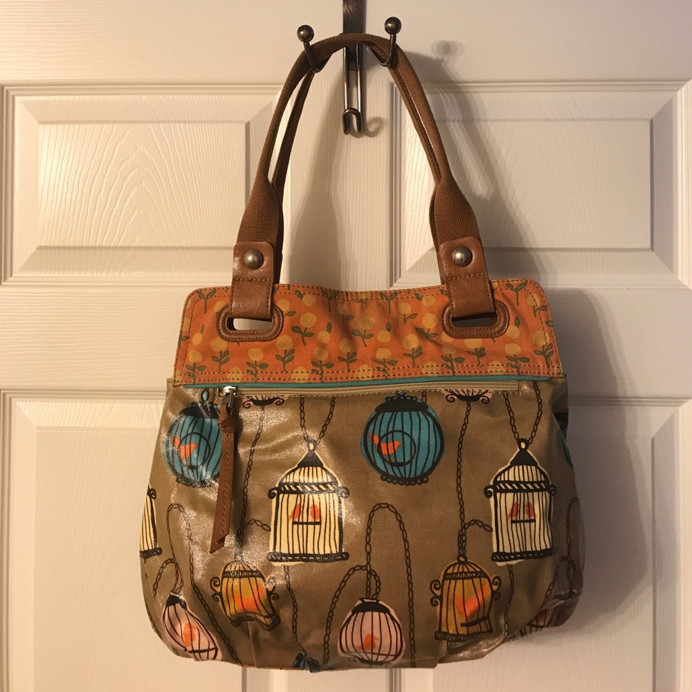 Fossil 'Key-Per' Printed Canvas Shoulder Bag