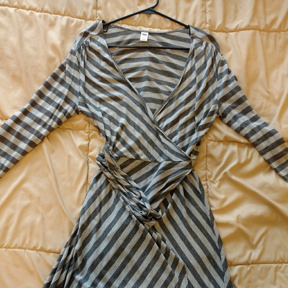 Striped wrap dress