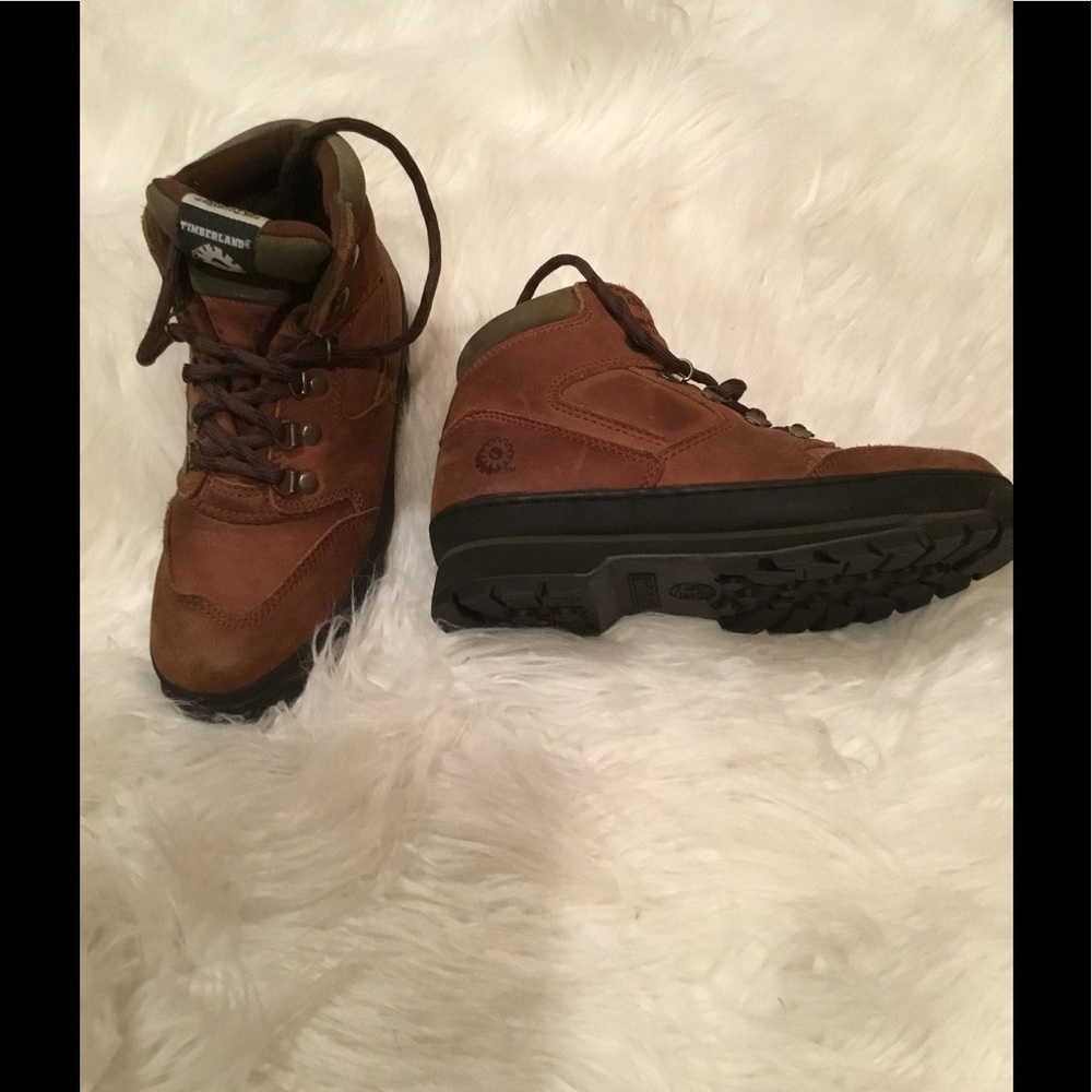 Timberland brown leather steel toe boot