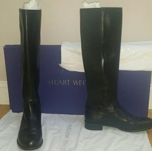 Stuart Weitzman Black Leather boots Size 10.5