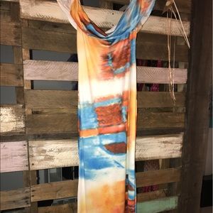 sunset off the shoulder dress