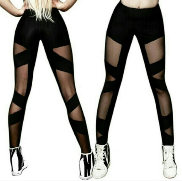 Last Pair! Tech Mesh Cut Out Moto Workout Leggings - Picture 3 of 5
