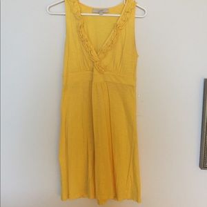 Yellow ruffle dress from Loft