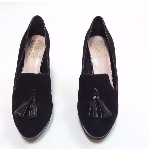 Vince Camuto Shoes - Vince Camuto Black Suede & Patent Tassle pumps