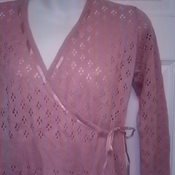 Dusty Rose Wrap Cardigan - Picture 3 of 3